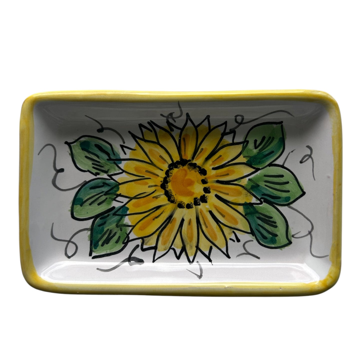 Ceramica Artistica Solimene Sunflower Soap Dish