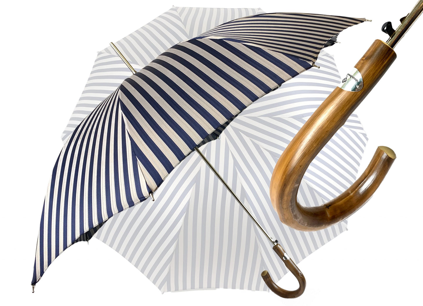 Il Marchesato Folding Umbrella (Blue and Grey)