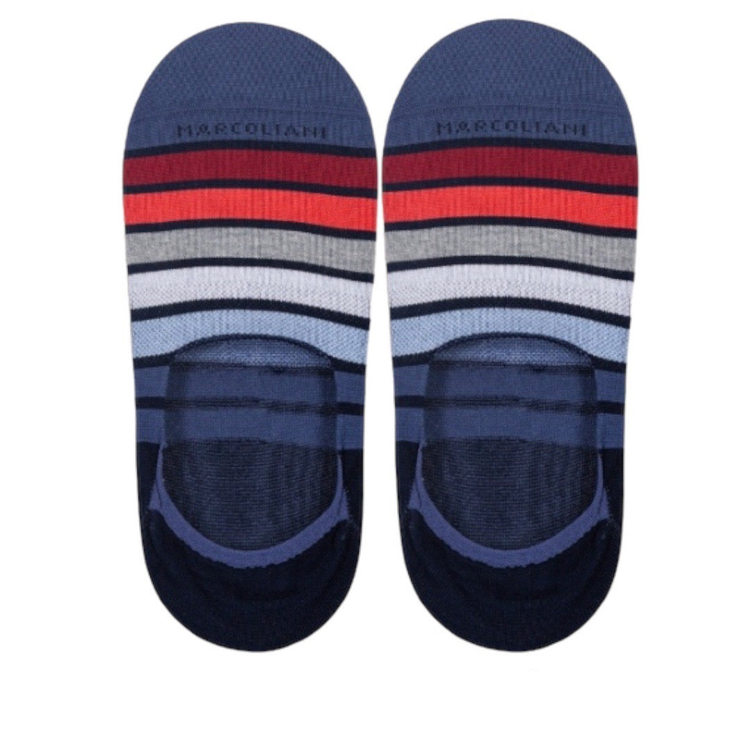 Marcoliani No-Show Socks Stripe Tomato