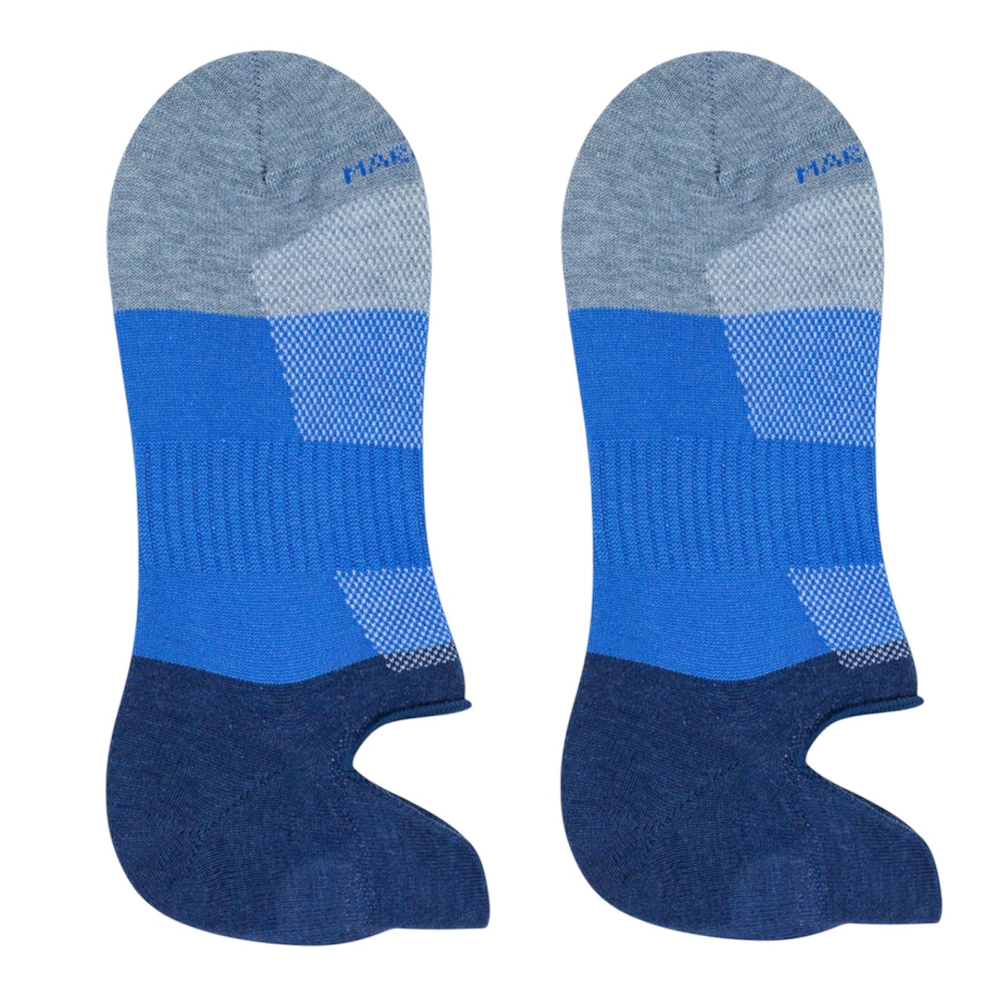 Marcoliani No-Show Sneaker Socks Colour Block Denim Blue
