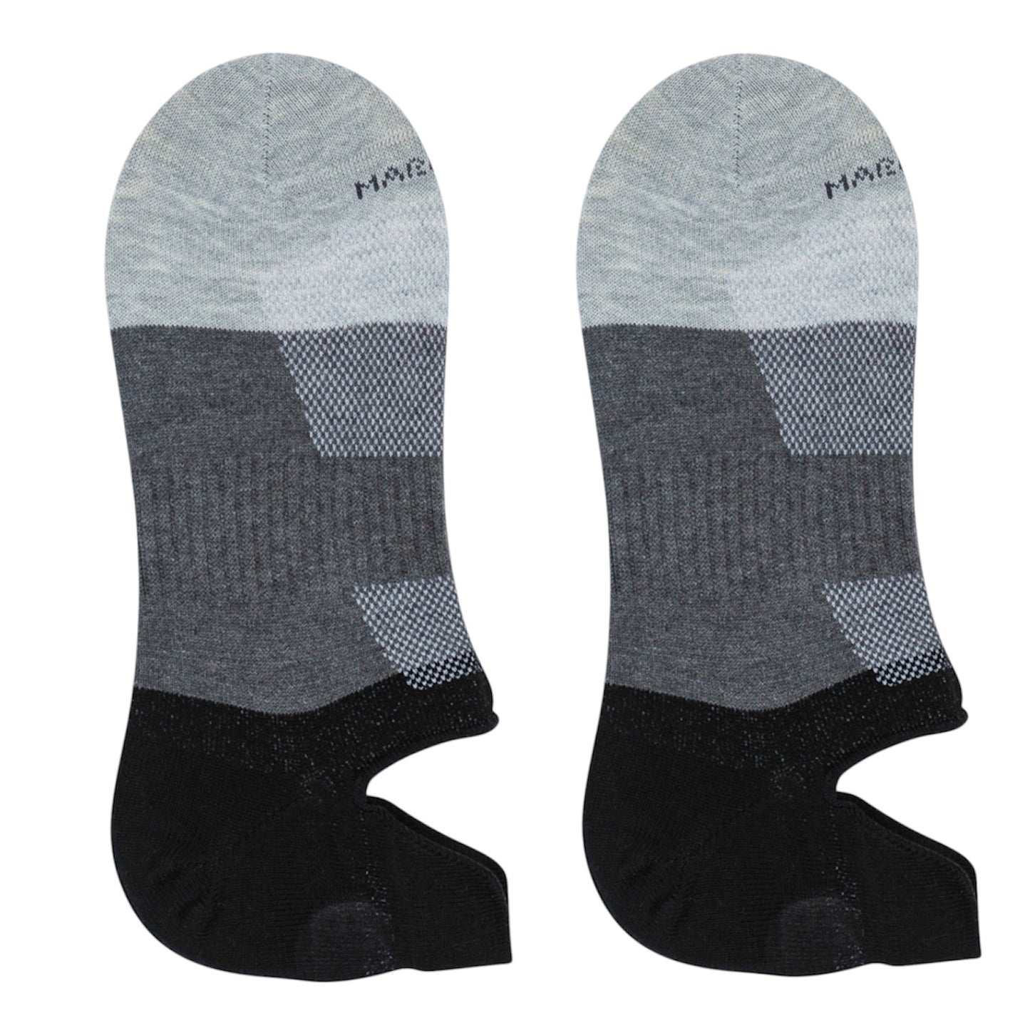 Marcoliani No-Show Sneaker Socks Colour Block Black Flannel