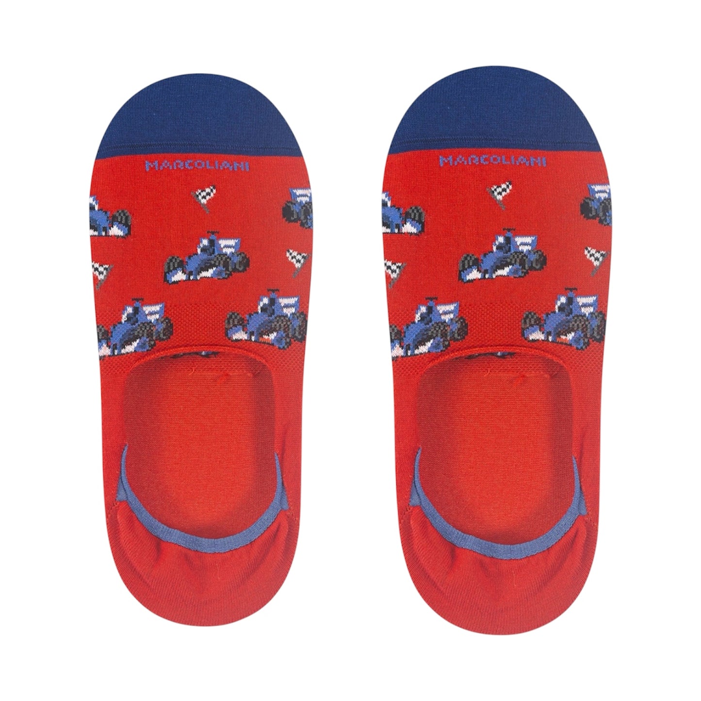 Marcoliani No-Show Socks Racing Car Red