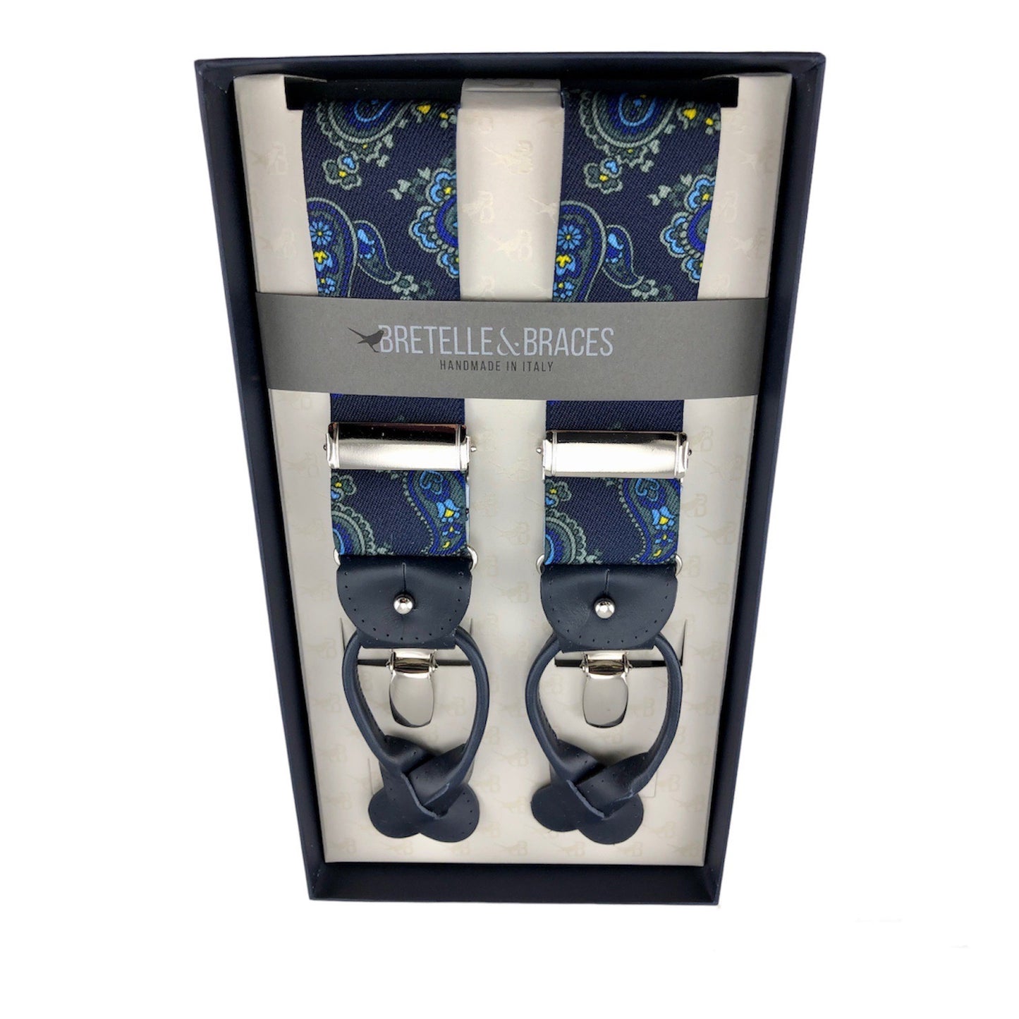Bretelle & Braces Suspenders Blue Paisley