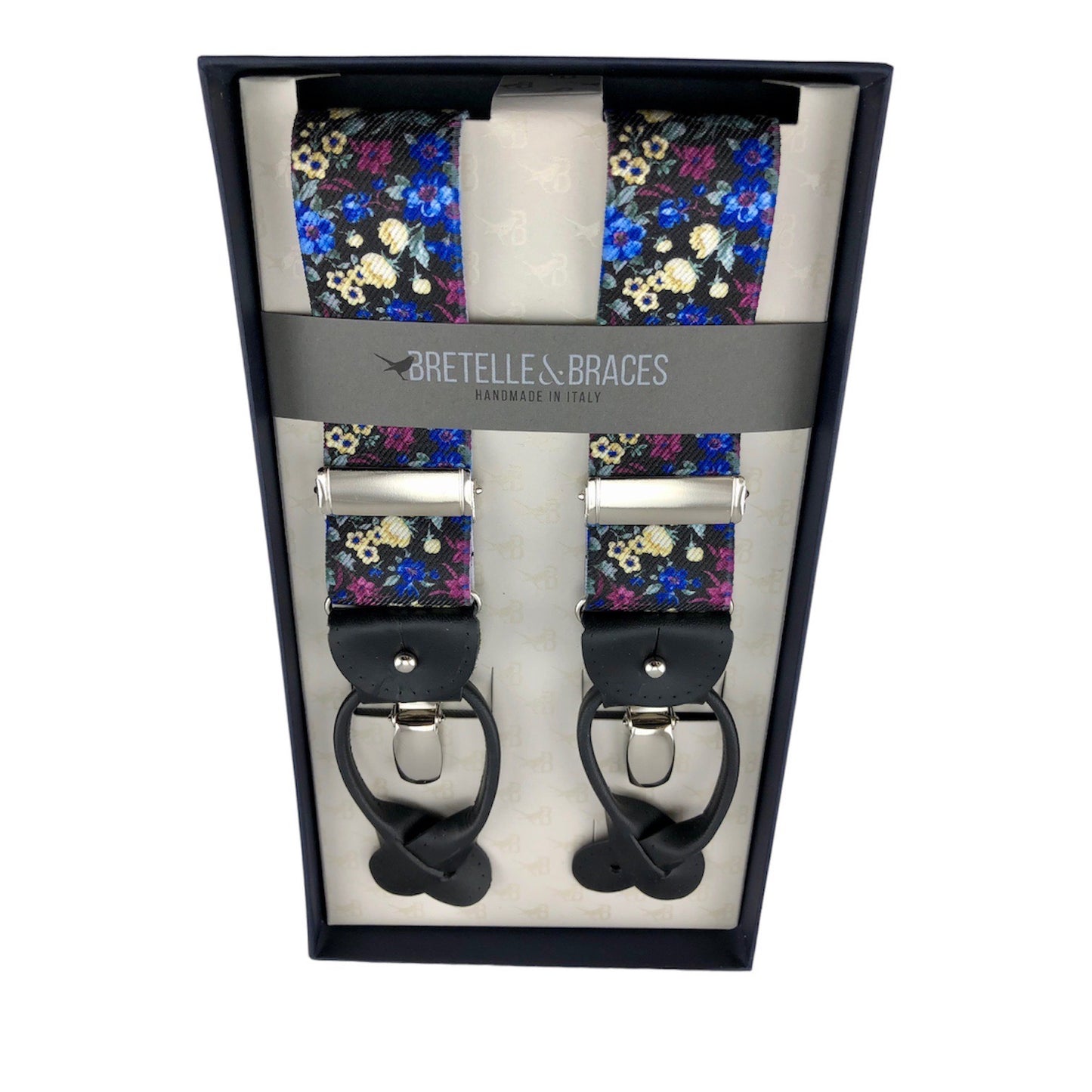 Bretelle & Braces Suspenders Black Floral