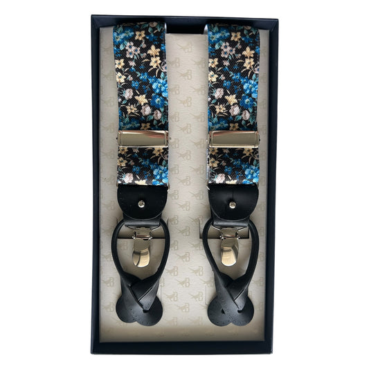 Bretelle & Braces - Black Floral Suspenders