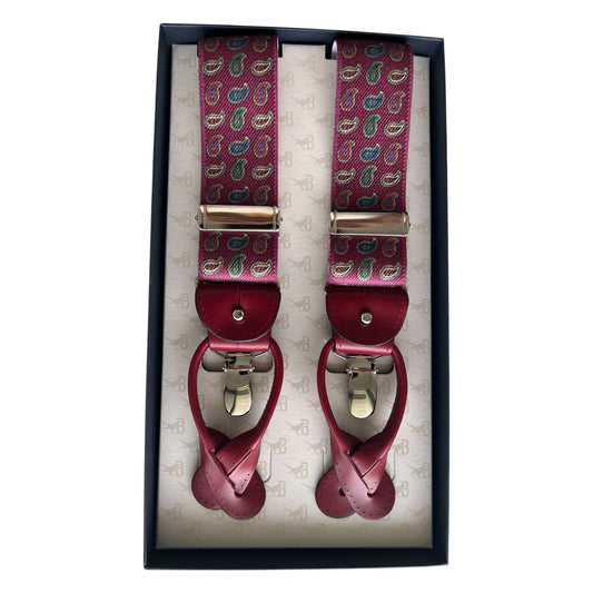 Bretelle & Braces - Burgundy Paisley Suspenders