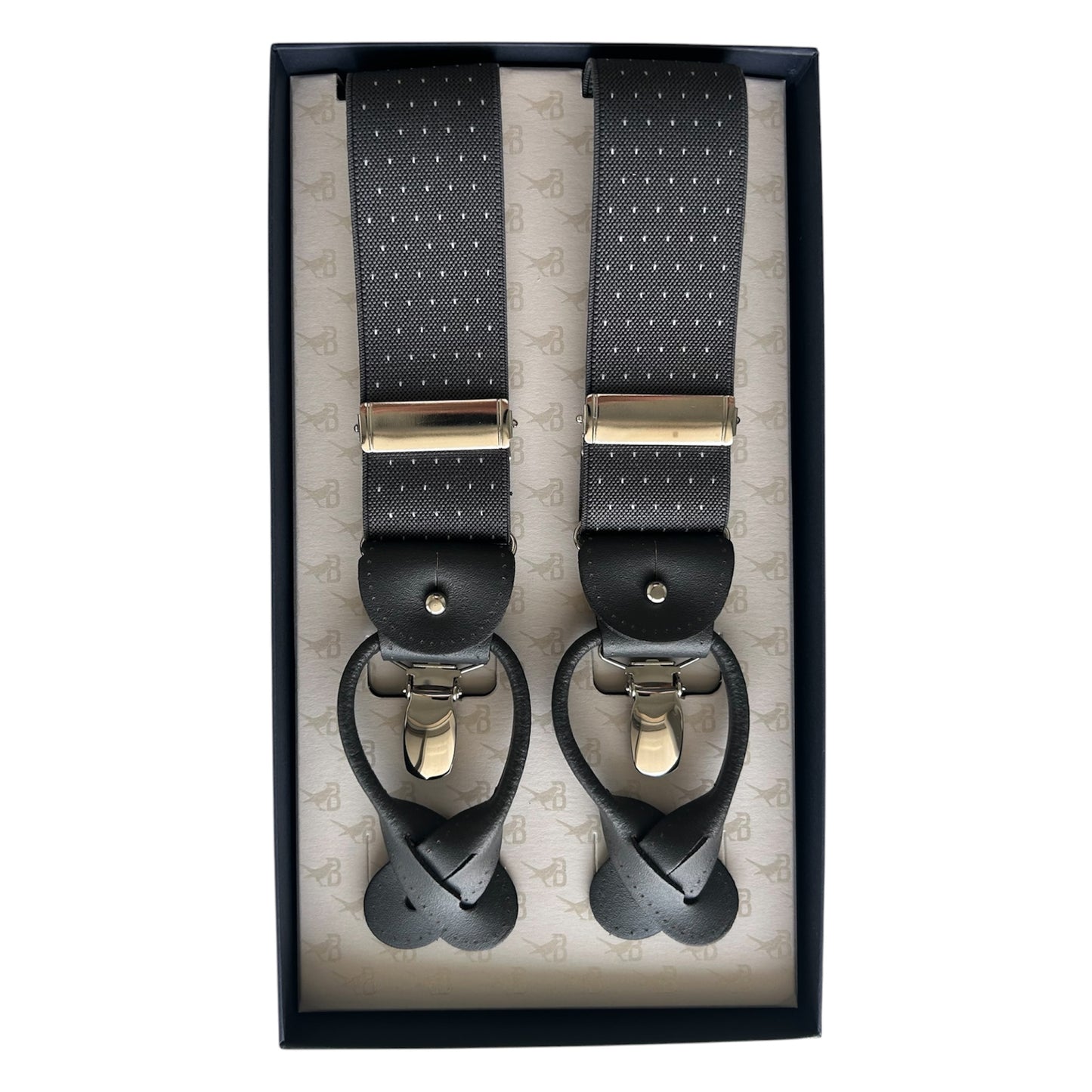 Bretelle & Braces - Grey Polka Dots Suspenders