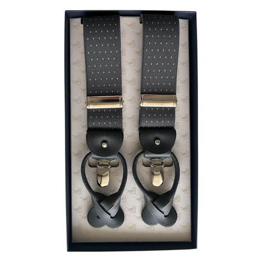 Bretelle & Braces - Grey Polka Dots Suspenders