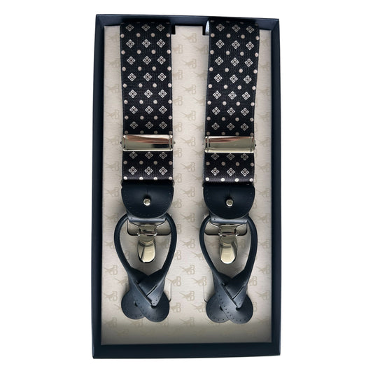 Bretelle & Braces - Midnight Blue Geometric Suspenders