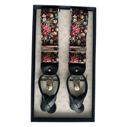 Bretelle & Braces - Black Floral Suspenders