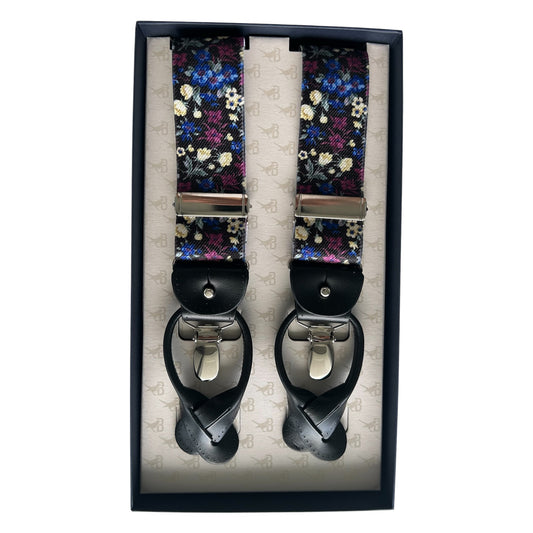 Bretelle & Braces - Black Floral Suspenders