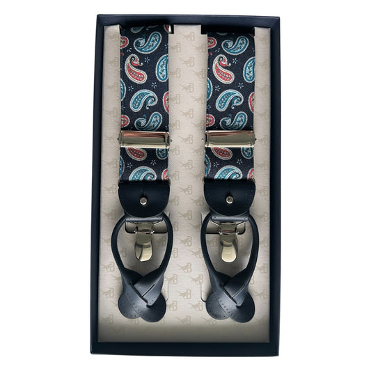 Bretelle & Braces - Blue Paisley Suspenders