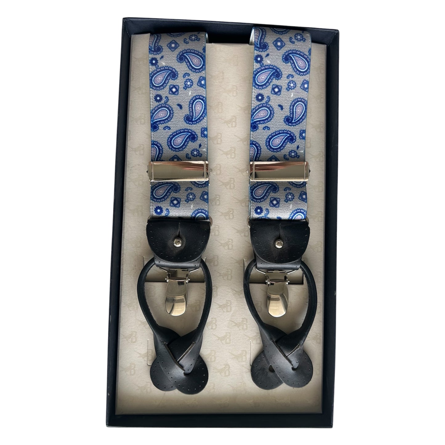 Bretelle & Braces — Grey Paisley Suspenders