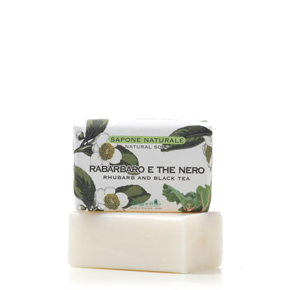 Bolgherello Rhubarb and Black Tea Soap and Hand Towel Set