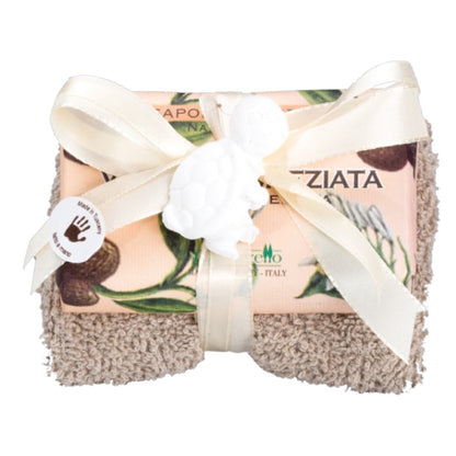 Bolgherello Spicy Vanilla Soap and Hand Towel Set