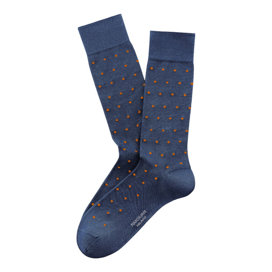 Marcoliani Socks Polka Dot Denim Orange