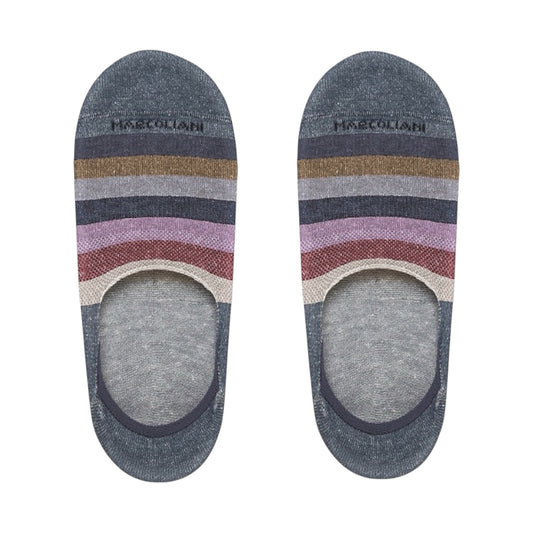 Marcoliani No-Show Socks Graded Stripe Denim Lavender