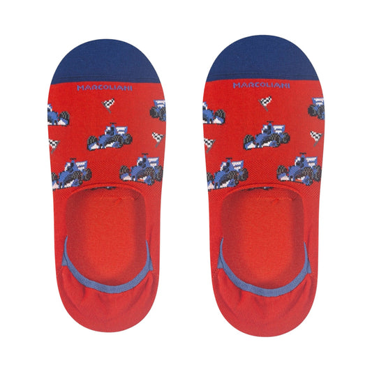 Marcoliani No-Show Socks Racing Car Red
