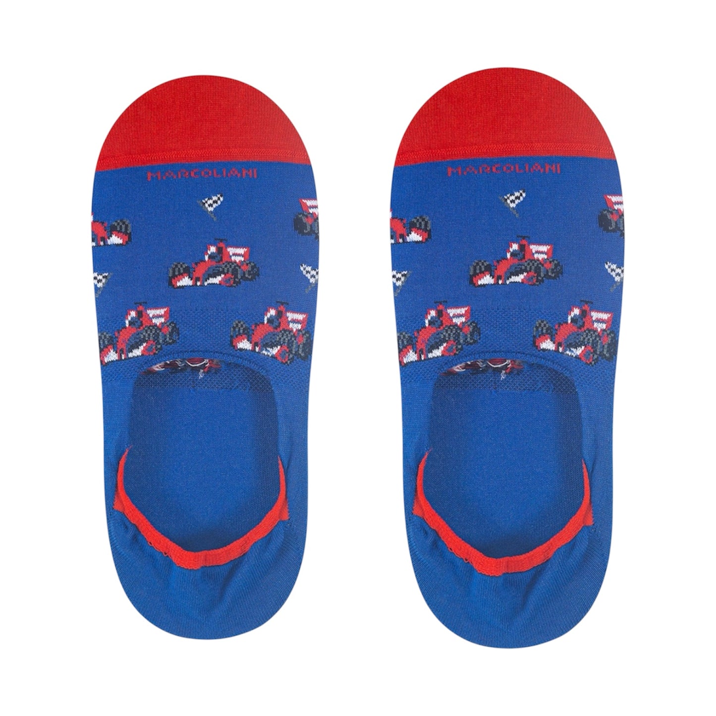 Marcoliani No-Show Socks Racing Car Royal Blue