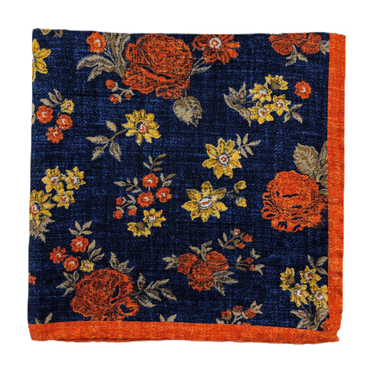Sanmarco Pocket Square (Orange-Blue)