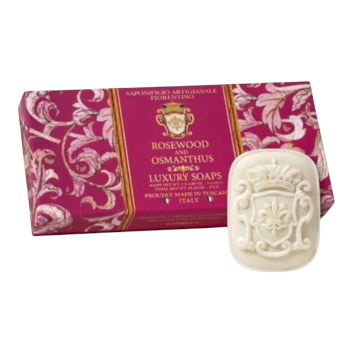 Saponificio Artigianale Fiorentino Rosewood & Osmanthus 3-Piece Soap Set