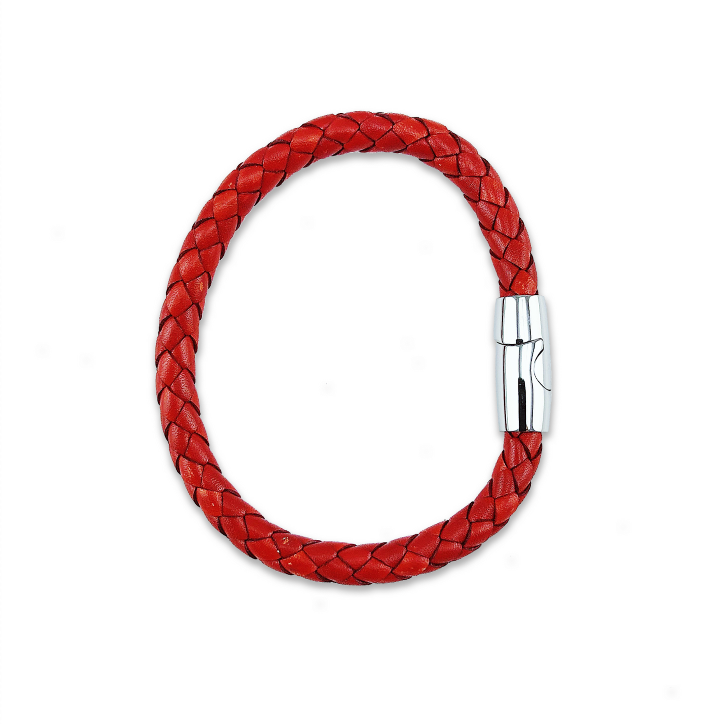 Single Wrap Leather Bracelet (Red)