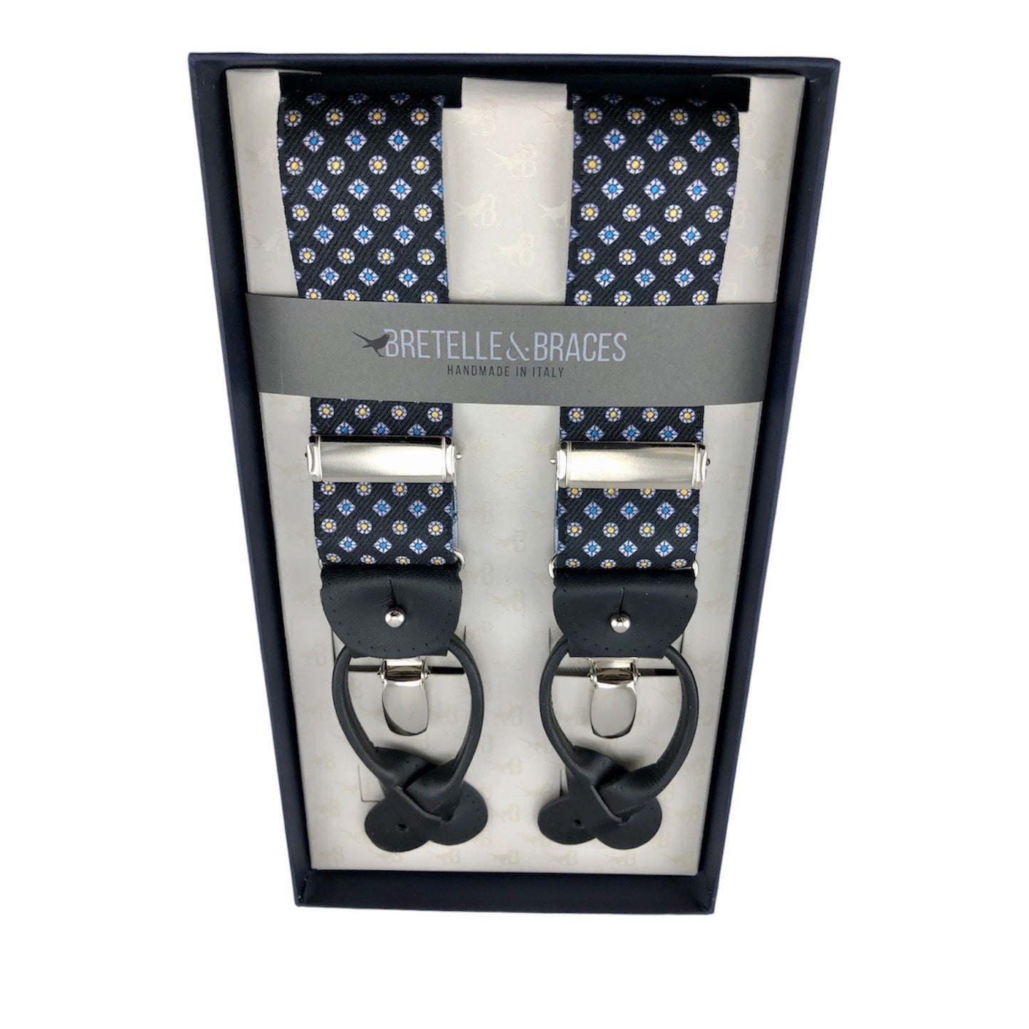 Bretelle & Braces Suspenders Black Geometric