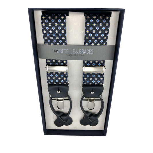 Bretelle & Braces Suspenders Black Geometric