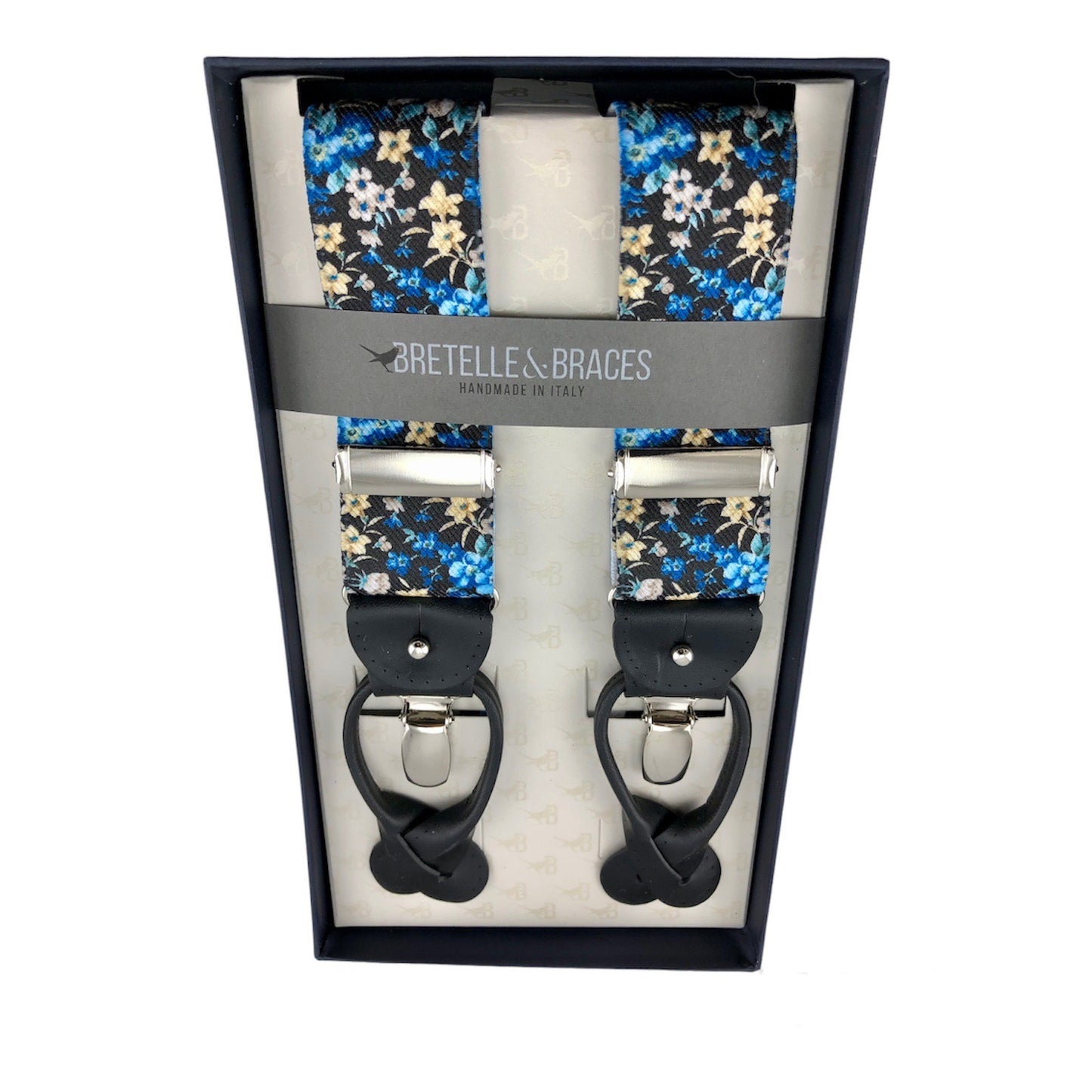 Bretelle & Braces Suspenders Blue Floral