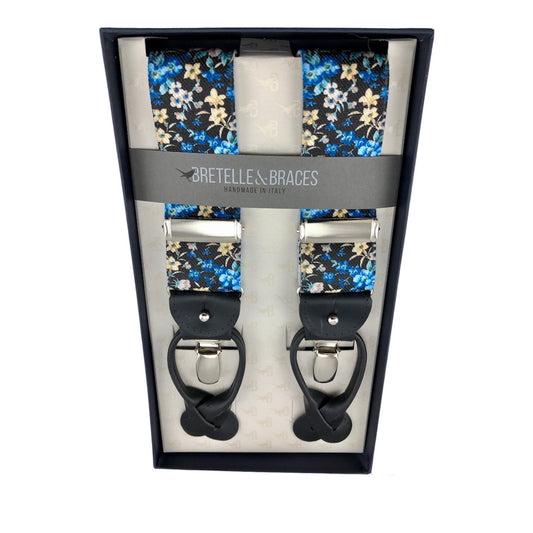 Bretelle & Braces Suspenders Blue Floral