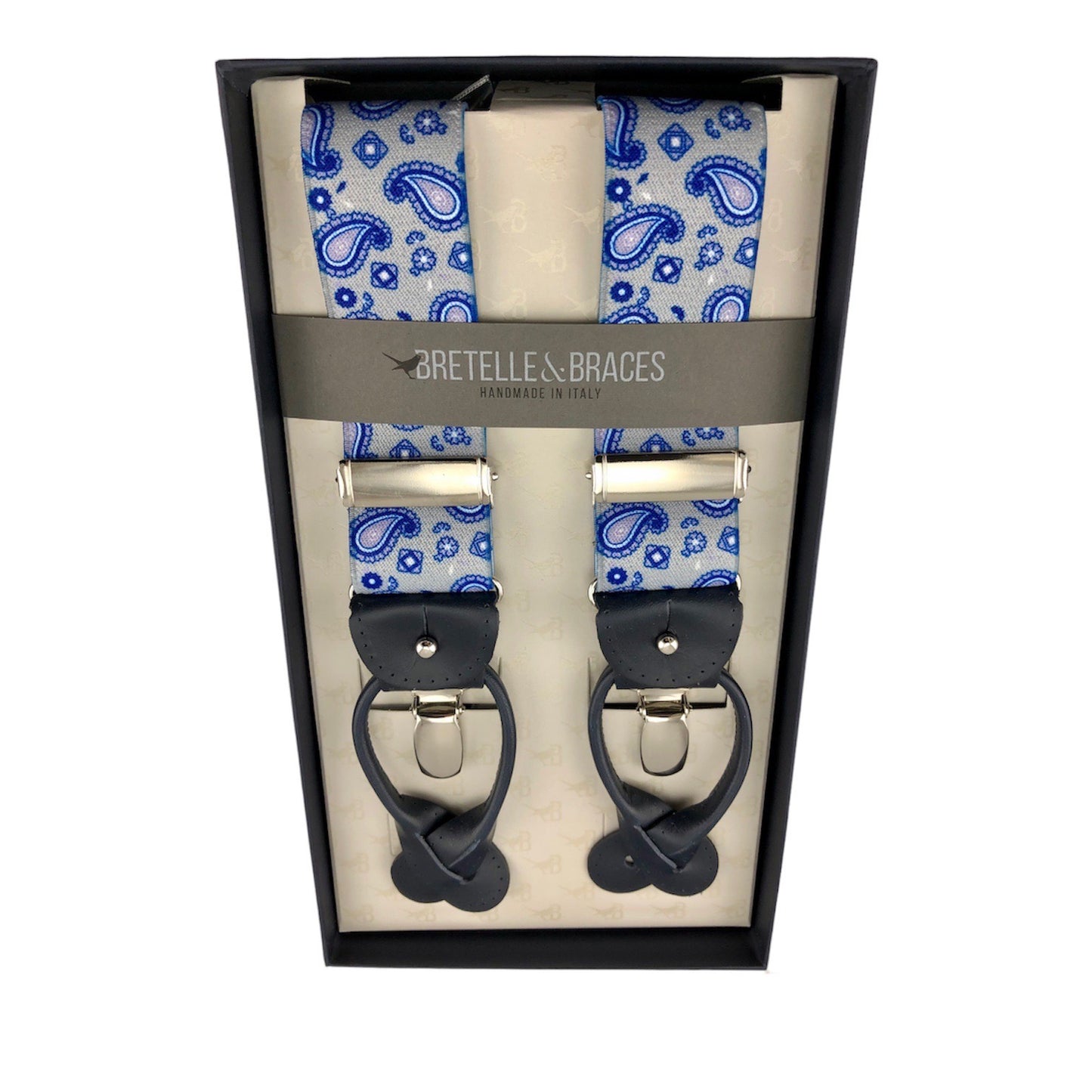 Bretelle & Braces Suspenders Blue Paisley