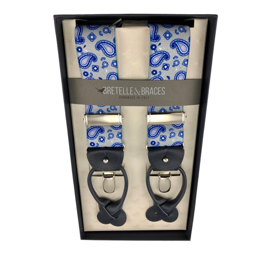 Bretelle & Braces Suspenders Blue Paisley