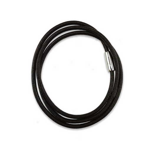 Triple Wrap Leather Bracelet (Black)