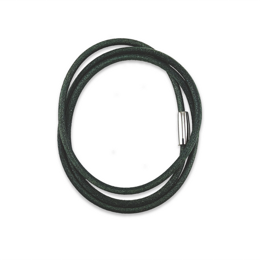 Triple Wrap Leather Bracelet (Grey)