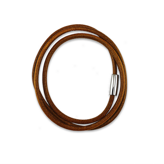 Triple Wrap Leather Bracelet (Gold)