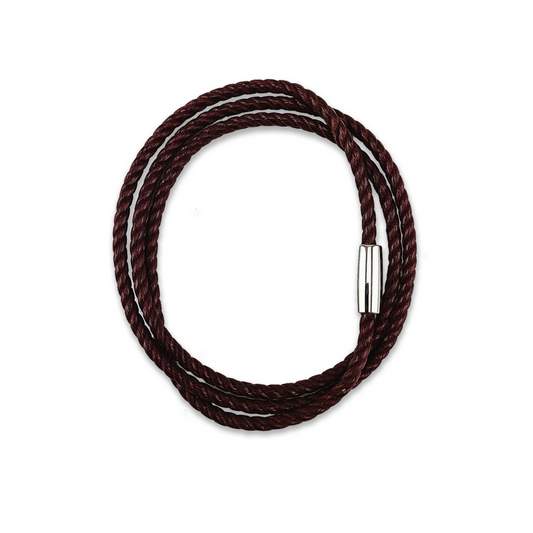 Triple Wrap Braided Leather Bracelet (Burgundy)