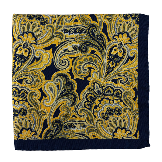 Sanmarco Pocket Square (Yellow-Blue)