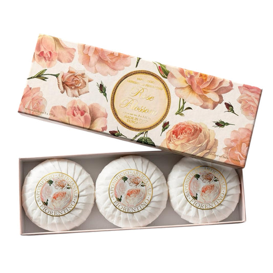 Saponificio Artigianale Fiorentino Rose 3-Piece Soap Set