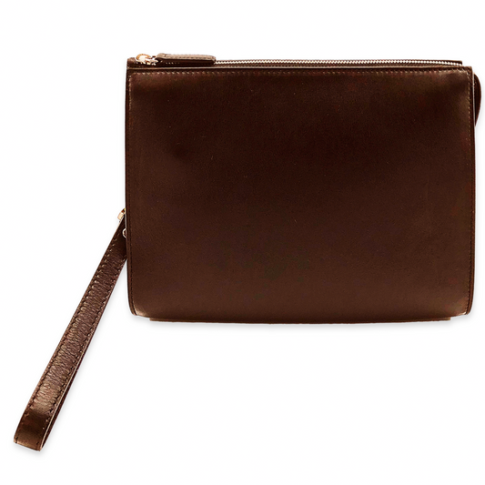 Leather Clutch Bag (Brown)