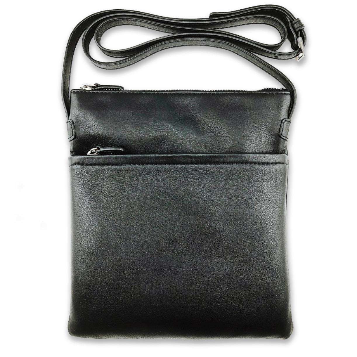 Leather Crossbody Bag (Black)