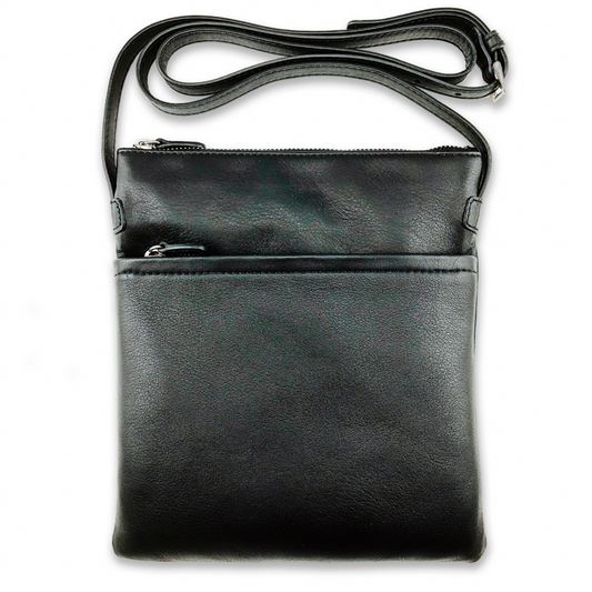Leather Crossbody Bag (Black)